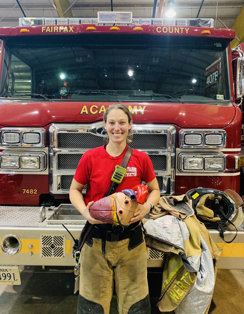 ffxfirerescue's tweet photo. MT @FXCODocs: As an Instructor in #FCFRD Basic Training, FF Lauren Wertz #WearsRed every day. Awareness of Cardiovascular Disease in Women is a critical part of Recruit Training-from daily conditioning to EMS training to fireground rehab. #WearRedDay https://t.co/obaIsuGKWZ