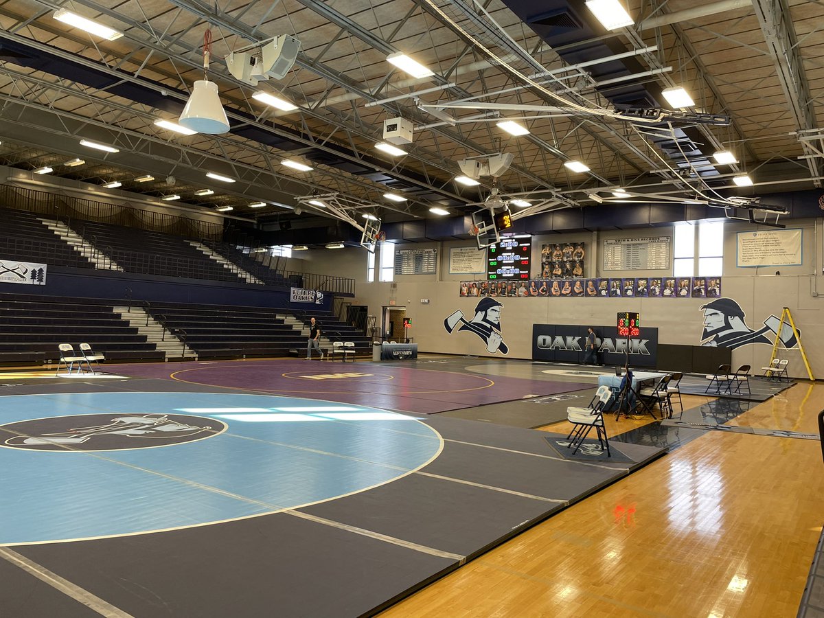 The calm before the storm! Thanks to our custodial team, boys and girls wrestling and Kelsey and Gary Mayabb for all the prep work!