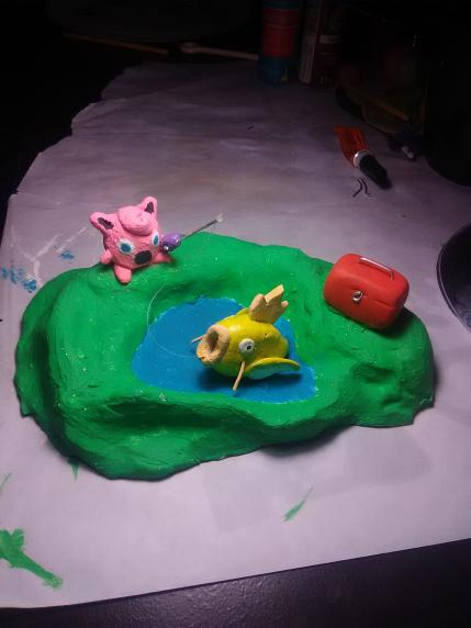 DeanMage's tweet photo. @aceofclay I made this! Not the greatest, but it is only my fifth clay project ever! (I need advice for what to use to attach the fishing line since it looks kind of bad) https://t.co/Eay7wIM4CS