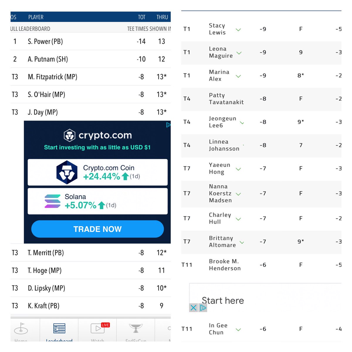 nathanmurf's tweet image. Just your average Friday for Irish golf. 🇮🇪🇮🇪🇮🇪

Seamus Power leading by 4 on the PGA Tour! 

Leona Maguire tied for the lead on the LPGA!