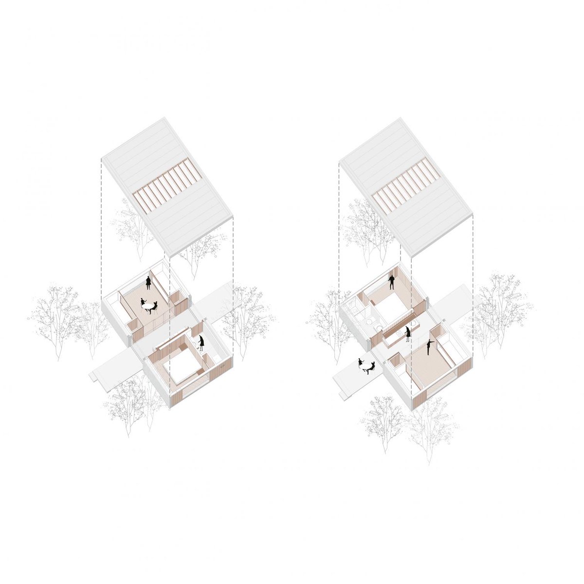 Tres bungalows en Oleiros
Creus e Carrasco
Las tres unidades son independientes y cada una de ellas está atravesada por el camino de acceso, que genera un espacio central, alrededor del que se articula el programa, cubierto por un gran lucernario.
arquitecturaviva.com/obras/tres-bun…