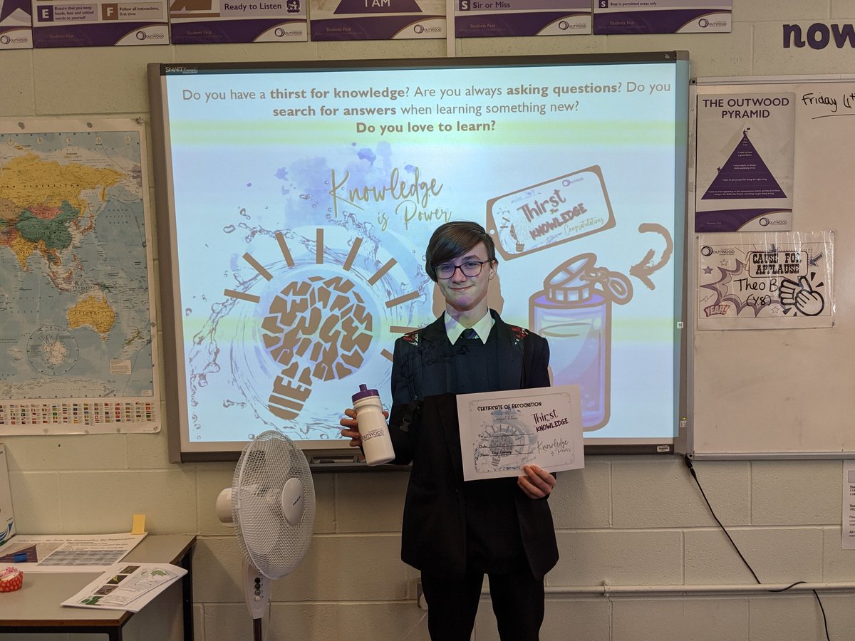 OutwoodNewbold's tweet image. It's been a wonderful week for our Thirst for Knowledge initiative! Congratulations to Connor, Charlie and Brad (pictured) as well as Jasmine and Rebecca who were all SLT instant winners this week! And to Eva who was our staff nominated winner! #thirstforknowledge #NewboldProud
