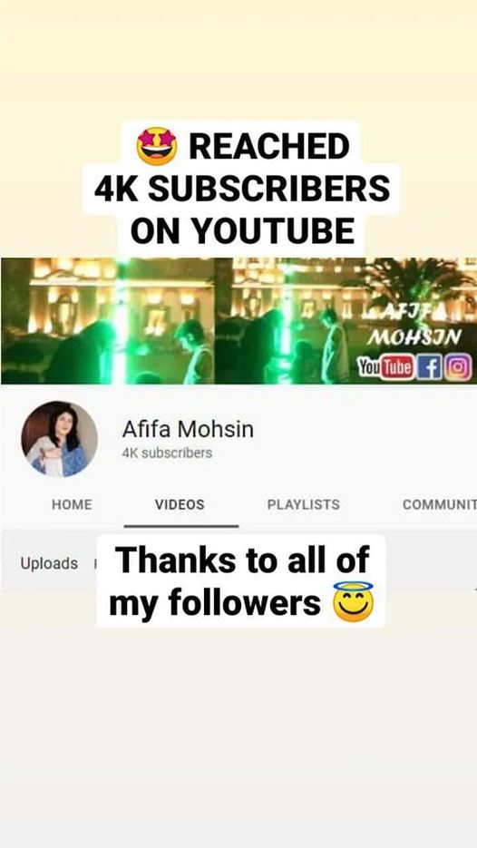 jattbrosvines's tweet photo. 🤩 Afifa Mohsin Channel got 4K subscribers after more than 2 years of hardwork and determination and this is specially because of our followers. Keep watching and sharing our videos. 😇🌟🚀
#AfifaMohsin #Mohsin #JattBros #JattBro #YouTubeChannel #4ksubscribers https://t.co/OZUyy1f0Ch
