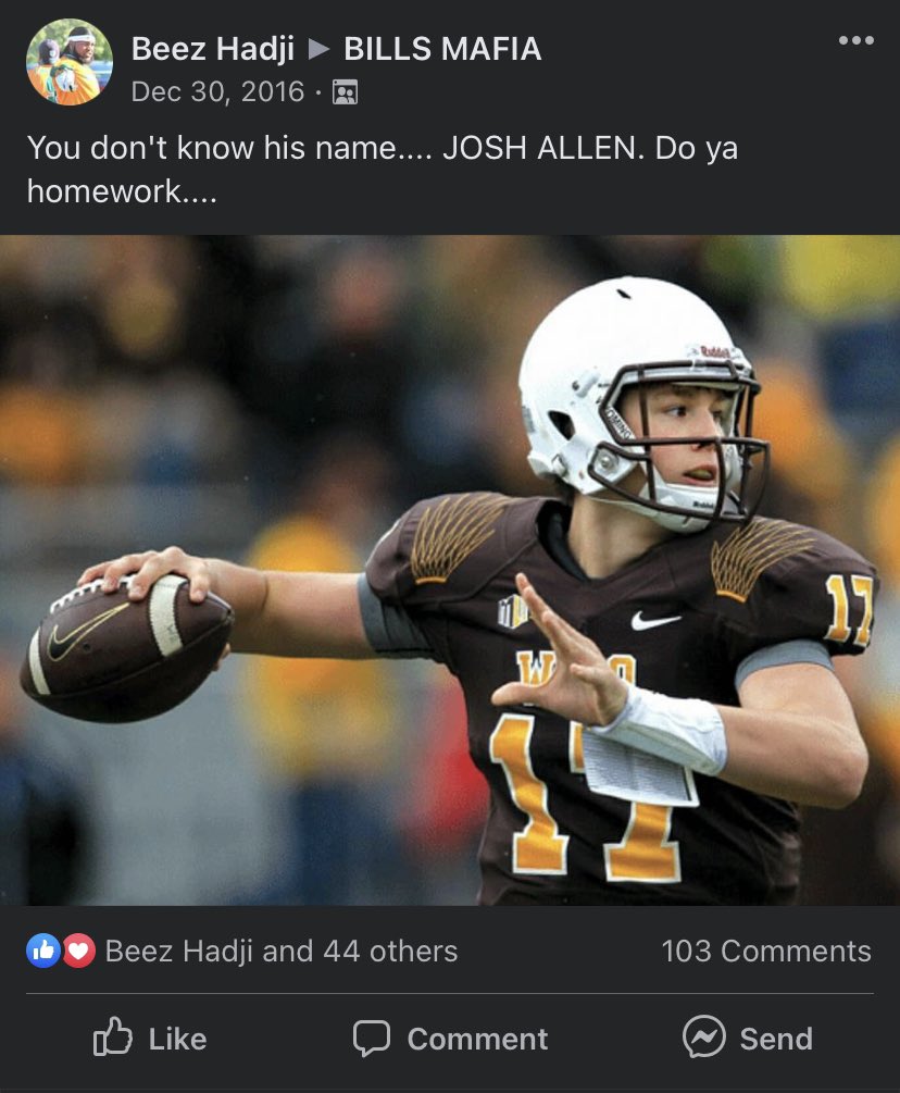 BeezGotMotion's tweet image. I need the entire #BillsMafia to retweet this! I need to @JoshAllenQB and hopefully get a autographed game worn jersey for my wall. Been a fan when nobody wasn’t. Even got kicked out of the Group on FB for this. #RETWEEET hopefully 17 sees this