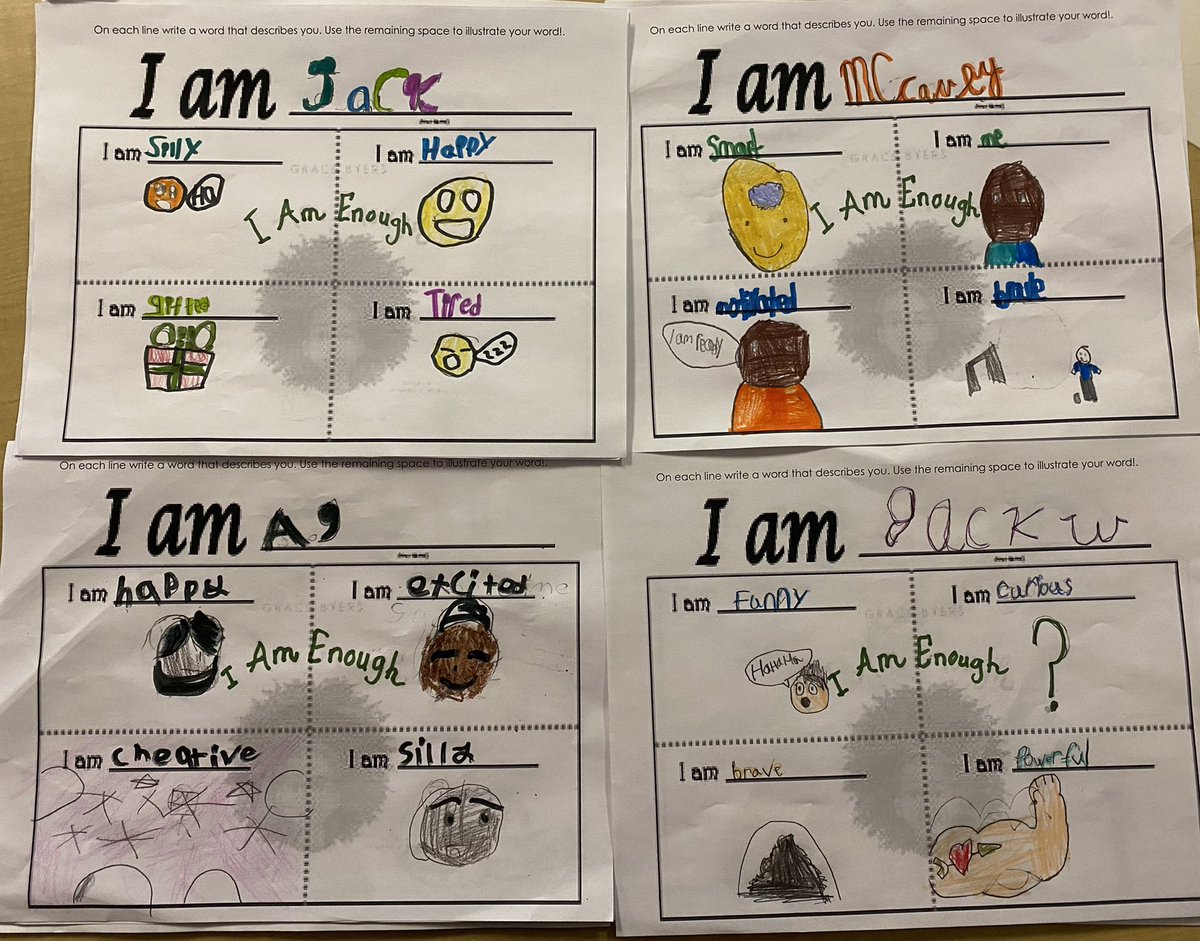 #ocsbBlackHistoryMonth Learning continues with a beautiful story about Being Enough, no matter who you are. Ss made posters about themselves and their unique gifts from God! @StKateriOCSB @OttCatholicSB #ocsbBlackExcellence #ocsbOutdoors #ocsbarts @ocsbRE