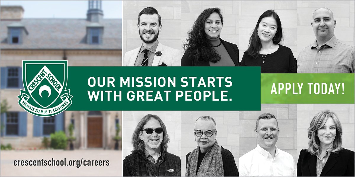 Crescent School is hiring for roles in Teaching, Corporate Services and Administrative Services! Visit crescentschool.org/careers for more information and to submit your application. #education #school #nonprofit