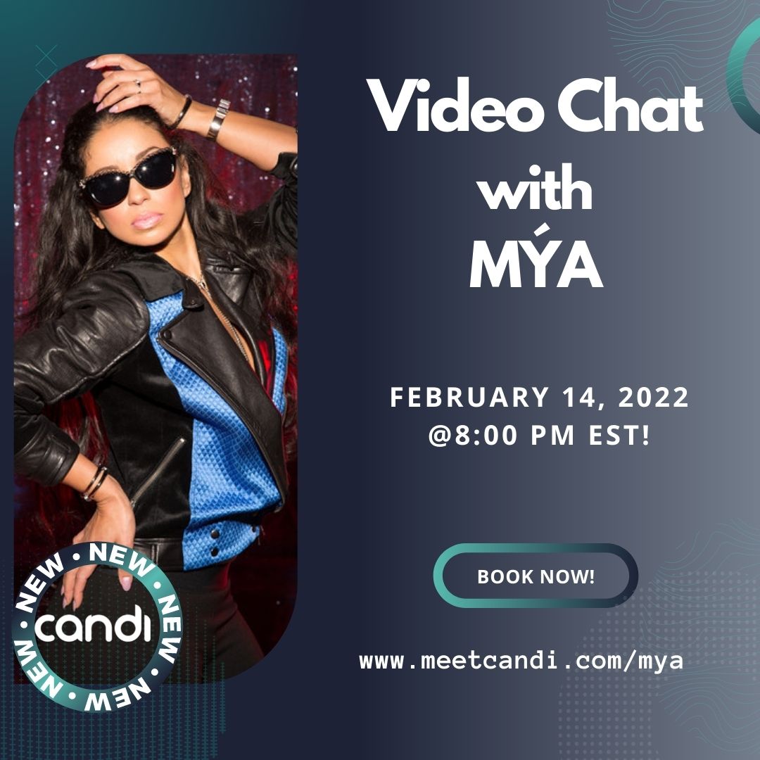 Video chat with <a href="/MYAPLANET9/">MYA</a> Head over to meetcandi.com/mya to purchase your video chat! #mya #vegan #planet9 #artist #dancer #philanthropist #grammywinner #independent #music #meetcandi #candi