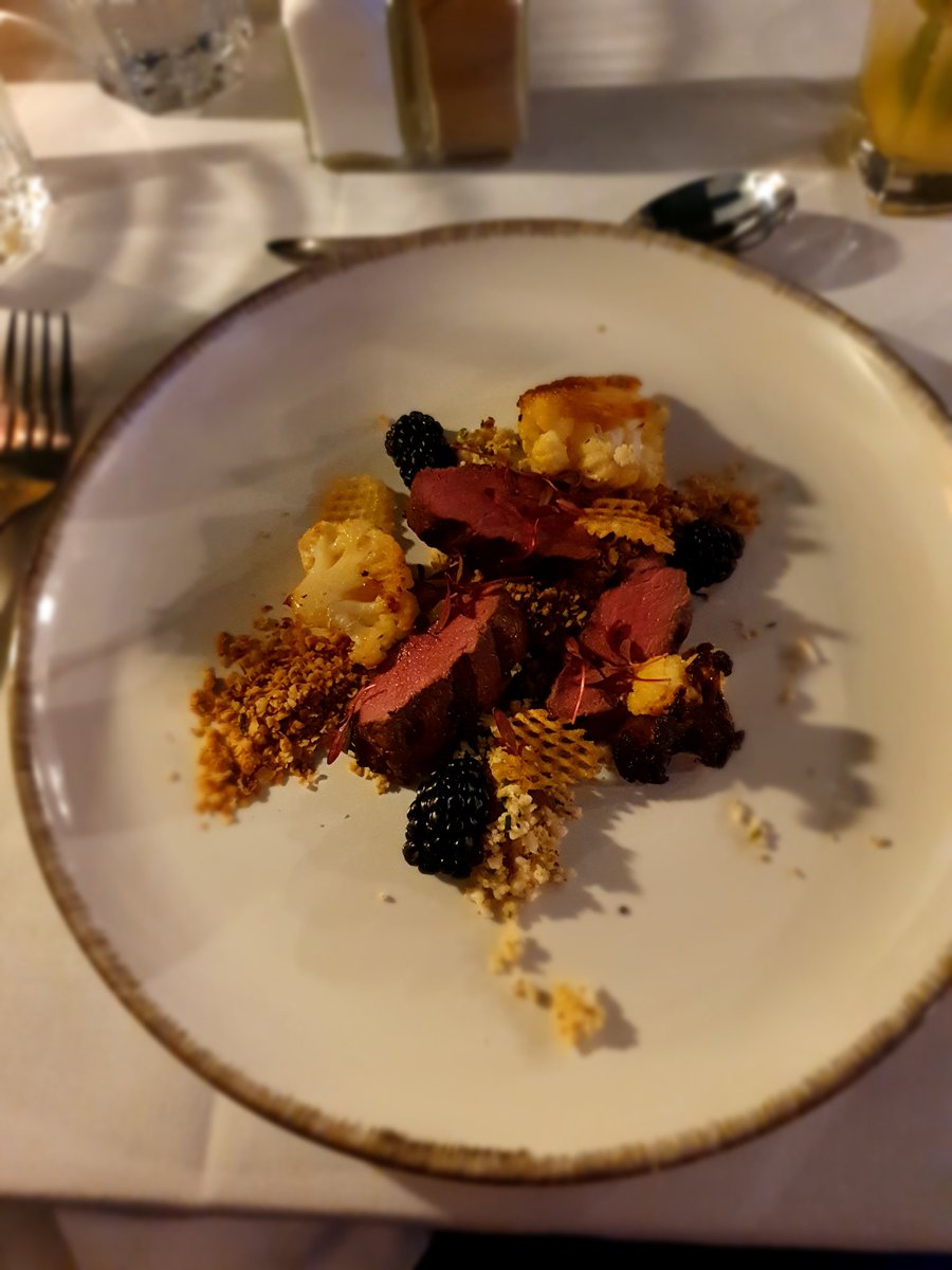 A delicious roe deer main. Tasting menu at <a href="/mharsanta/">Mharsanta</a> with <a href="/Gmacchef/">Gary Maclean</a> and <a href="/Karenf_lawyer/">Karen Fulton</a>