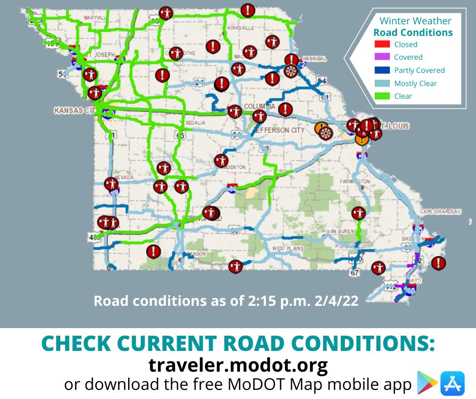 MoDOT on Twitter "Road conditions are starting to clear up in more