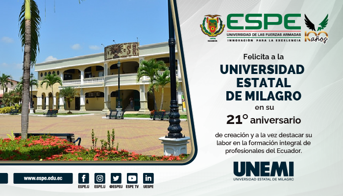 ESPEU's tweet photo. 🥳🥳 Felicidades a la Universidad Estatal de Milagro por su aniversario.

#21años en beneficio de la Educación Superior.

#𝗬𝗼𝗦𝗼𝘆𝗘𝗦𝗣𝗘 #𝗖𝗼𝗺𝘂𝗻𝗶𝗱𝗮𝗱𝗘𝗦𝗣𝗘 #𝗘𝗦𝗣𝗘𝟭𝟬𝟬𝗮ñ𝗼𝘀 #𝗘𝗦𝗣𝗘𝗖𝗲𝗻𝘁𝗲𝗻𝗮𝗿𝗶𝗮 @UNEMIEcuador https://t.co/HimDYABPK1