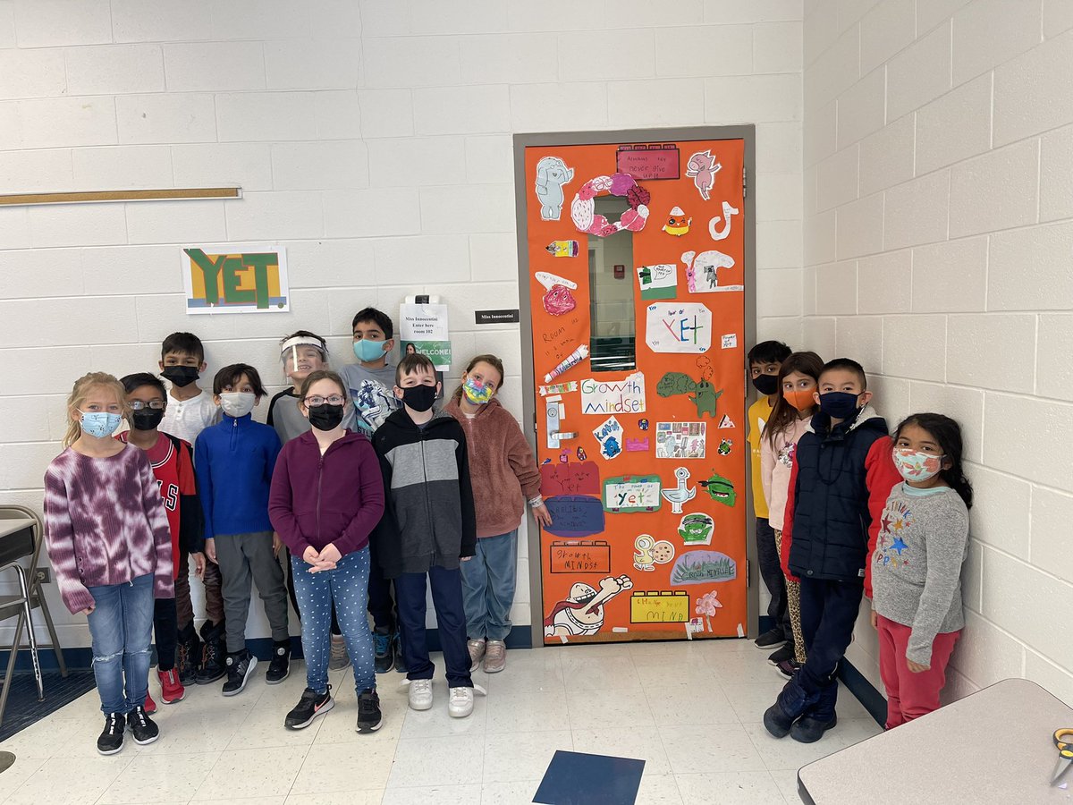 Today, we finished our Growth Mindset themed door for the door decorating contest! I am so proud of how they planned, worked together, and executed their ideas! #growthmindset #seethestudent220 #barrington220