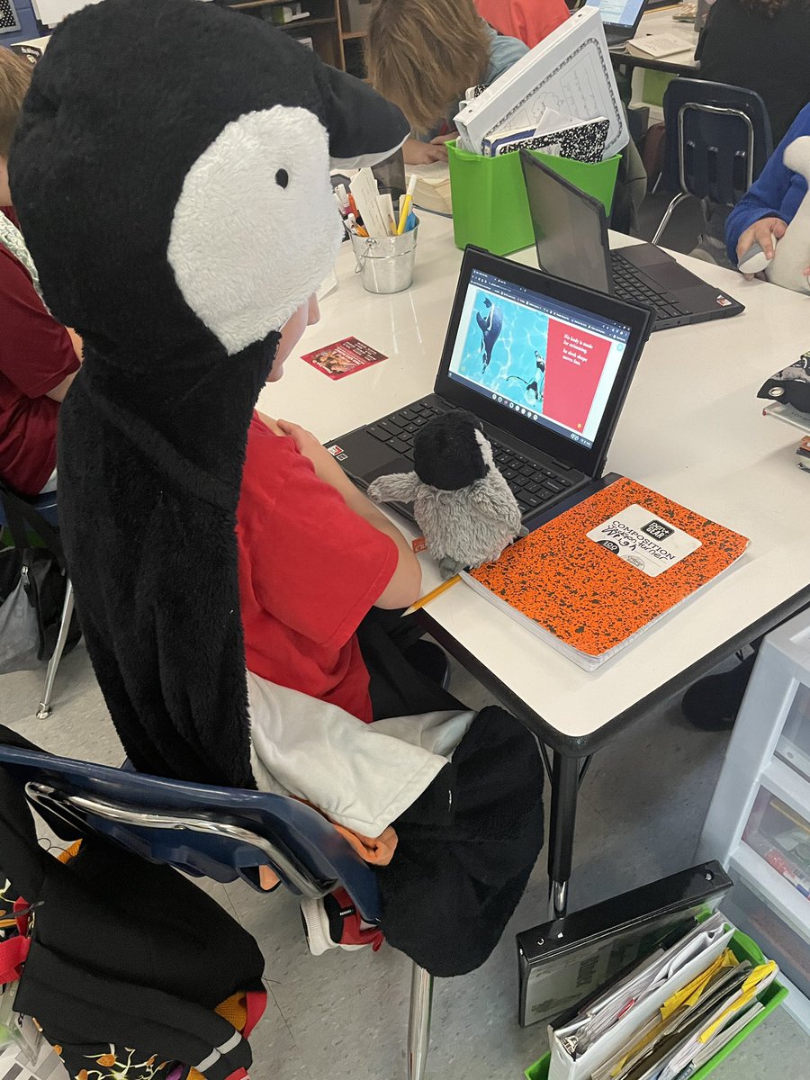 We are wild about learning @theCCEChampions ❄️ Students dressed up as animals today and devoured their books! J is wild about penguins, can you tell? #readingcommunity