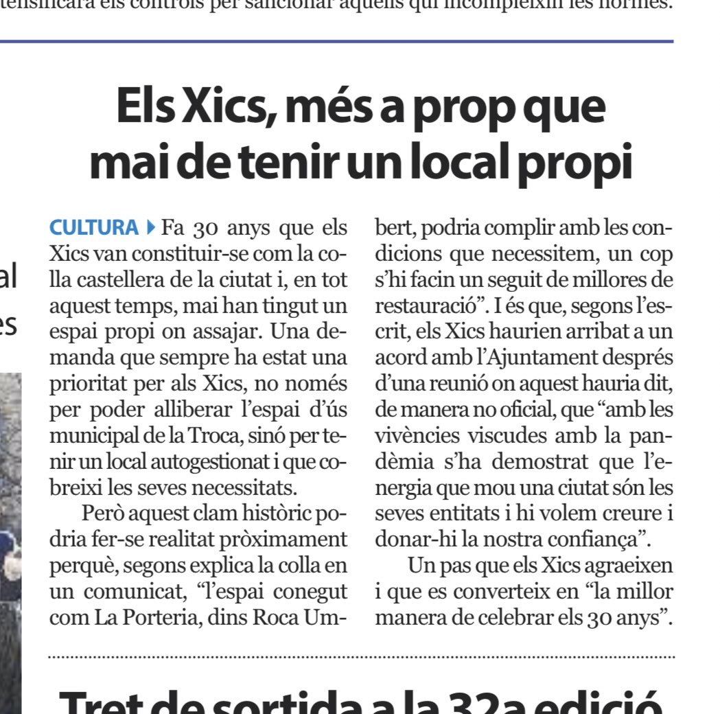 Alerta!! sembla ser que una notícia publicada un 28/12 fa més efecte que 31 anys treballant per la ciutat. 

Oi que costa creure que un espai estigui en desús abans no se’n tregui profit?
Gràcies @liniaxarxa!
<a href="/GRN_cultura/">Granollers Cultura</a> 

liniaxarxa.cat/liniavalles-va… (pg 10) 🤭