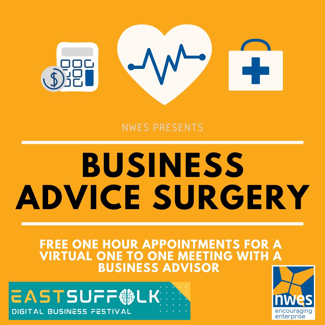 Any questions about starting or growing your business?

We are excited to offer 4 days of free business surgeries with our Suffolk Business Advisors as part of the #EastSuffolk #DigiBizFest with <a href="/ESMBiz/">EastSuffolkMeansBusiness</a>

Book for the 9th, 11th, 16th, or 18th February by emailing info@nwes.org.uk