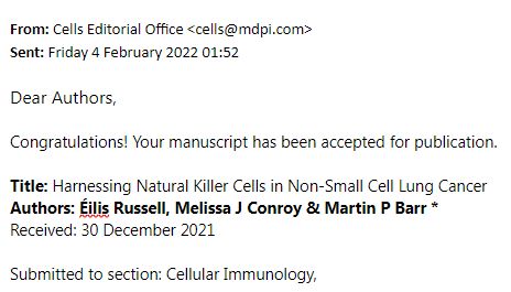 Congratulations to <a href="/tcddublin/">Trinity College Dublin</a> BSc Human Health &amp; Disease student <a href="/eilis_russell/">Éilis Russell</a> on this positive outcome! A great way to end the week and just in time for #WorldCancerDay #CloseTheCareGap #Immunotherapy <a href="/CancerInstIRE/">Trinity St James's Cancer Institute</a> <a href="/targtlungcancer/">TargetLungCancer</a> <a href="/TCDPhysiology/">TCDPhysiology</a> <a href="/DrMelissaConroy/">Melissa Conroy</a>