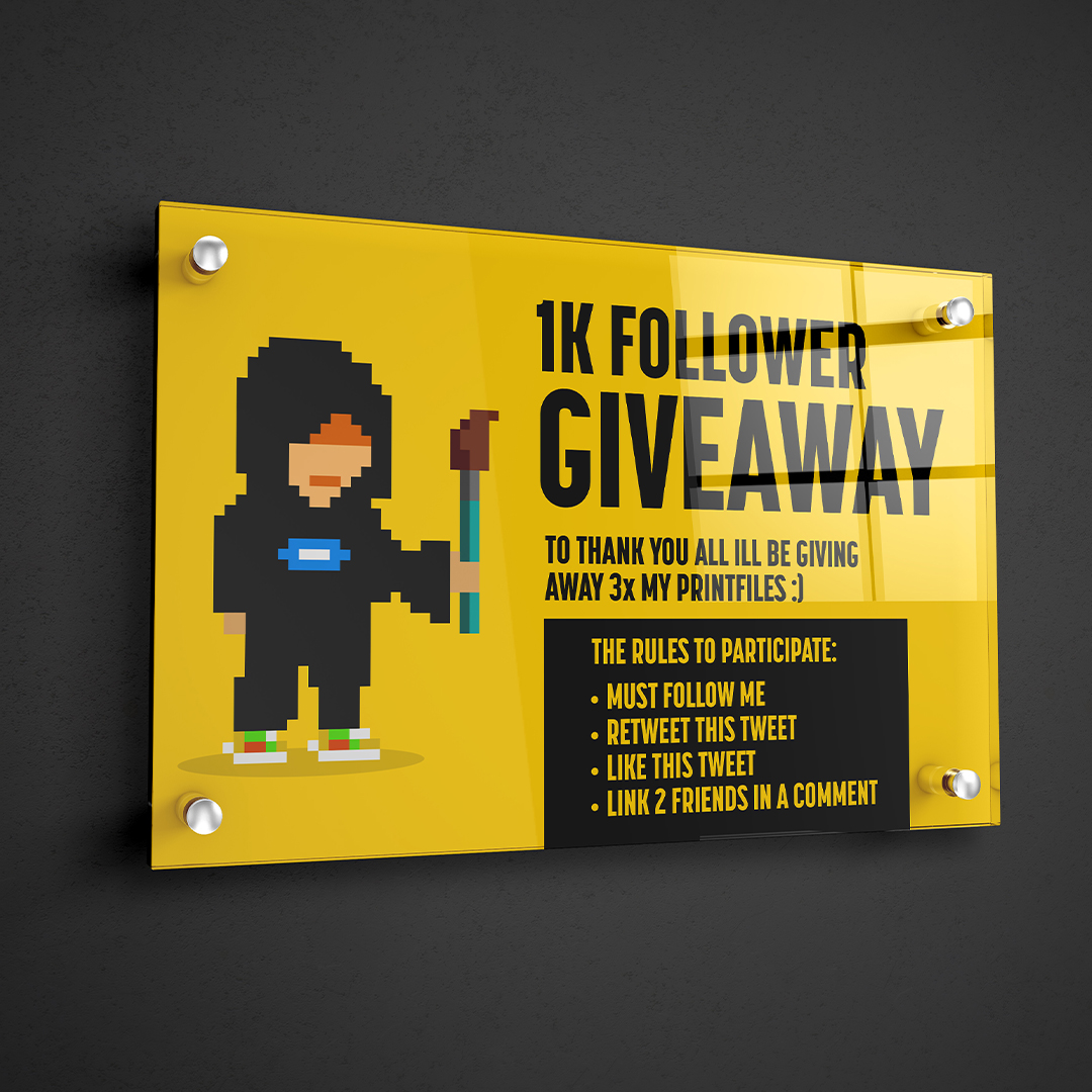 triix_design's tweet photo. 🚀GIVEAWAY-TIME🚀

Thank you all for 1000 Follower🥰
To celebrate this i'll be giving away 3x my Printfiles for your NFT to be printed:)

THE RULES:
1. Follow me 
2. Retweet this tweet
3. Like this Tweet
4. Link 2 Friends in a comment

Winners will be drawn on Sunday 🚀
gl all ❤️ https://t.co/Hex6YoS6Ce
