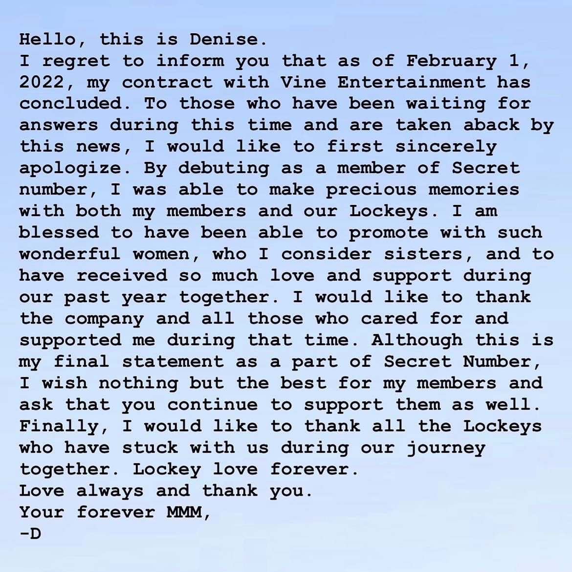 denisekimsays's tweet photo. Thank you for you patience and for everything. Love always 🖤 https://t.co/FpkAQDE976