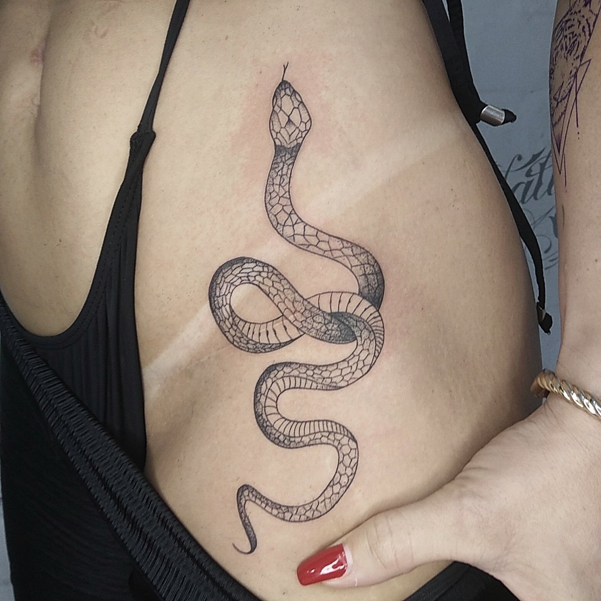 Tattoo uploaded by Justine Morrow  Snake tattoo by Mike End MikeEnd  Illustrative snake ribtattoo sidetattoo torsotattoo nature oldschool   Tattoodo