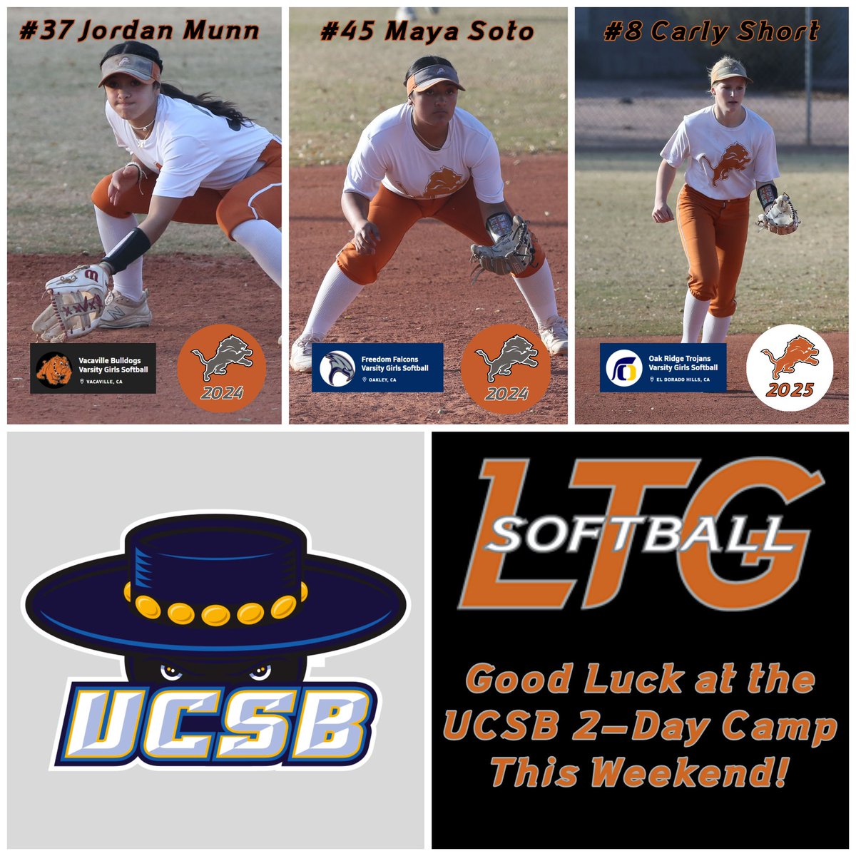 LTG Lions 18u Henderson/Cat (@ltglions2024) on Twitter photo Shout out to <a href="/JordanMunn2024/">Jordan Munn</a> <a href="/MayaSoto17/">Maya Soto</a> and <a href="/carlyshort2025/">Carly Short</a> as they head to the UCSB Winter Showcase 🥎 this weekend! Have fun and play hard! 🦁 #lovethegame
@UCSoftball1 <a href="/UCSBcoach/">Alysia Hendricks</a>brie @UCSBcoach <a href="/BigWestSoftball/">Big West Softball</a> <a href="/BigWestSports/">The Big West</a> <a href="/ondecksoftball/">OnDeck Softball 🥎</a> <a href="/CoachCatLTG/">Cat Carrisosa</a> @JoeHend45816675 Shout out to <a href="/JordanMunn2024/">Jordan Munn</a> <a href="/MayaSoto17/">Maya Soto</a> and <a href="/carlyshort2025/">Carly Short</a> as they head to the UCSB Winter Showcase 🥎 this weekend! Have fun and play hard! 🦁 #lovethegame
@UCSoftball1 <a href="/UCSBcoach/">Alysia Hendricks</a>brie @UCSBcoach <a href="/BigWestSoftball/">Big West Softball</a> <a href="/BigWestSports/">The Big West</a> <a href="/ondecksoftball/">OnDeck Softball 🥎</a> <a href="/CoachCatLTG/">Cat Carrisosa</a> @JoeHend45816675