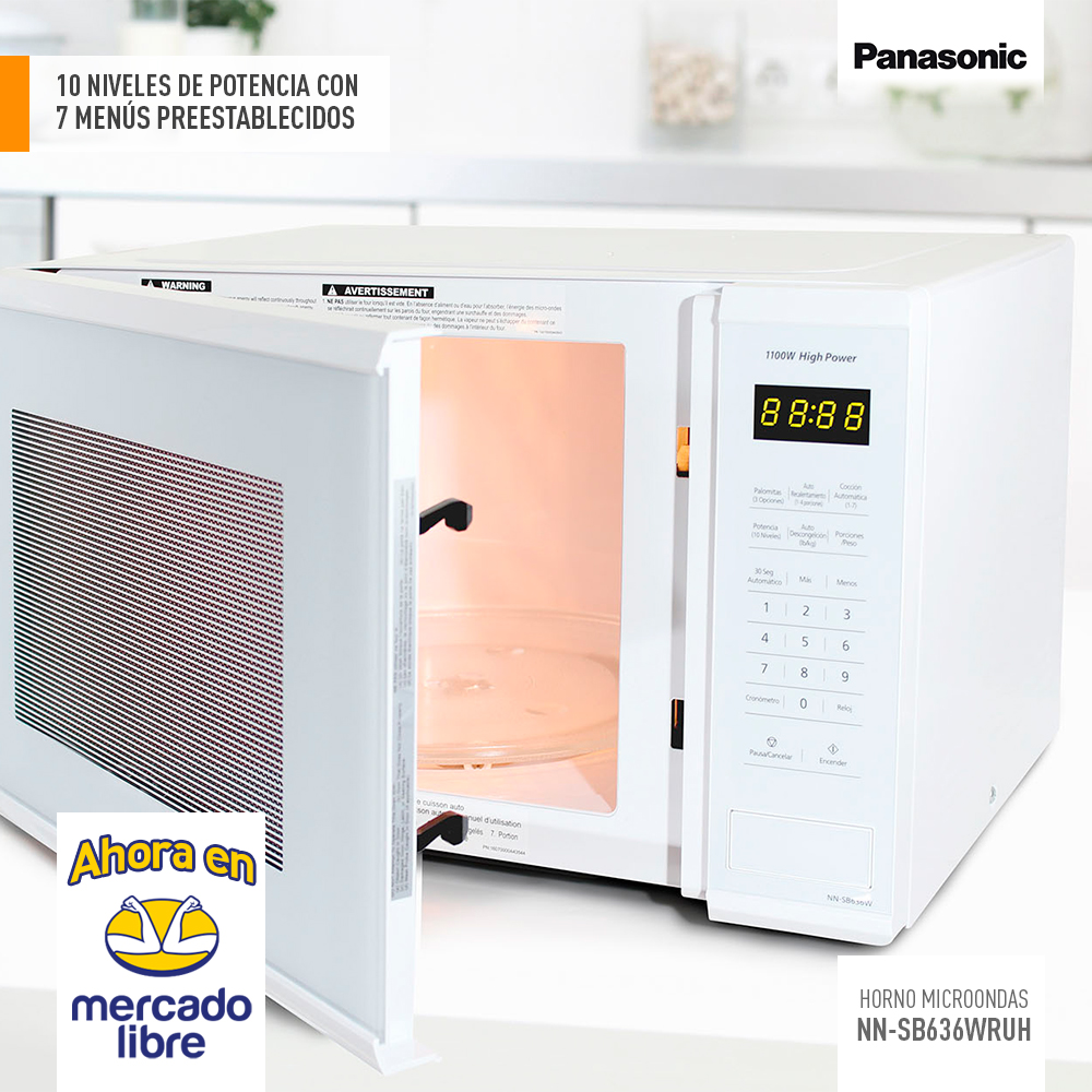 Horno De Microondas Panasonic Nn-sb636wruh Potencia 1100 W, 10