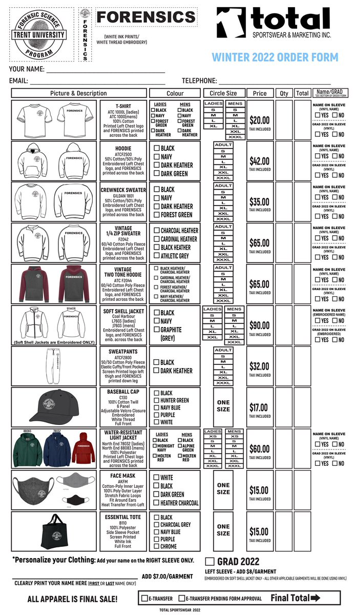 trentfss's tweet photo. The clothing orders are out!!! Go to the link in our Bio to complete the form, we have also included an example here of how to complete your from ( it can also be found on our insta bio). Approved order forms will be accepted from Monday February 7th until Thursday February 17th https://t.co/3DUl6BYG26