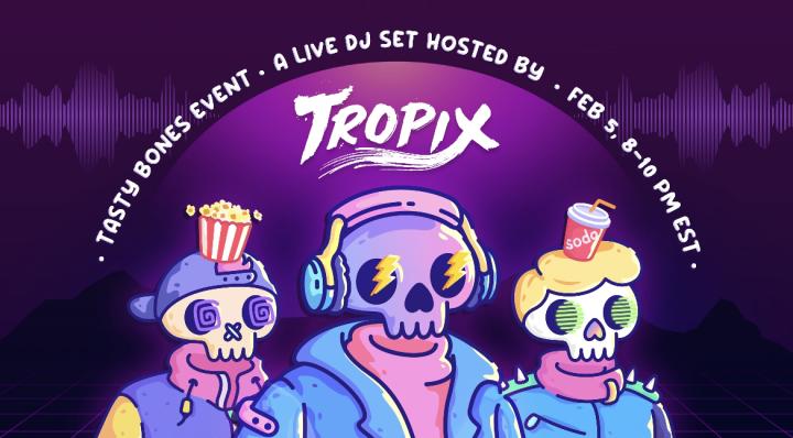 TropixMusic (@tropixofficial) on Twitter photo Tomorrow Things Get Tasty! 🚨🚨🚨
<a href="/TastyBonesNFT/">Tasty Bones ☠️</a> x Tropix Discord Party 🎉
Saturday February 5th, 2022 - 8 PM EST.
LIVE MUSIC, PARTYING, P.O.A.P, GIVEAWAYS?!
Giveaway for 5 Invite links to Tasty Bones Discord!
1. Like & RT
2. Follow <a href="/TropixOfficial/">TropixMusic</a> <a href="/TastyBonesNFT/">Tasty Bones ☠️</a> Tomorrow Things Get Tasty! 🚨🚨🚨
<a href="/TastyBonesNFT/">Tasty Bones ☠️</a> x Tropix Discord Party 🎉
Saturday February 5th, 2022 - 8 PM EST.
LIVE MUSIC, PARTYING, P.O.A.P, GIVEAWAYS?!
Giveaway for 5 Invite links to Tasty Bones Discord!
1. Like & RT
2. Follow <a href="/TropixOfficial/">TropixMusic</a> <a href="/TastyBonesNFT/">Tasty Bones ☠️</a>
