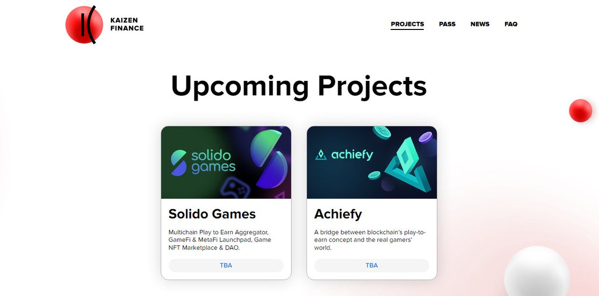 One of the most frequent questions you guys were asking us is when are the new IDOs? 🤔

You will be happy to learn that you now have a dedicated page to help keep track of your favorite projects and events! 📝✔️

Come check it out ⬇️⬇️⬇️

kaizen.finance/projects