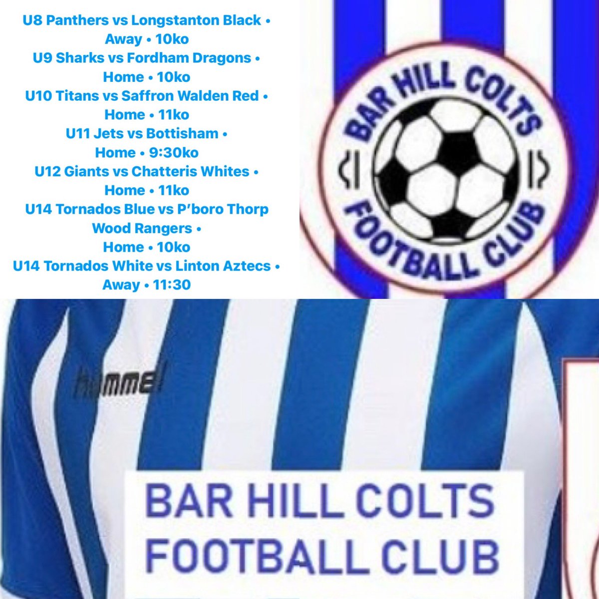 Tomorrow’s Fixtures. Lots of home games, come and show some support 🟦⬜️⚽️ #footballfixtures