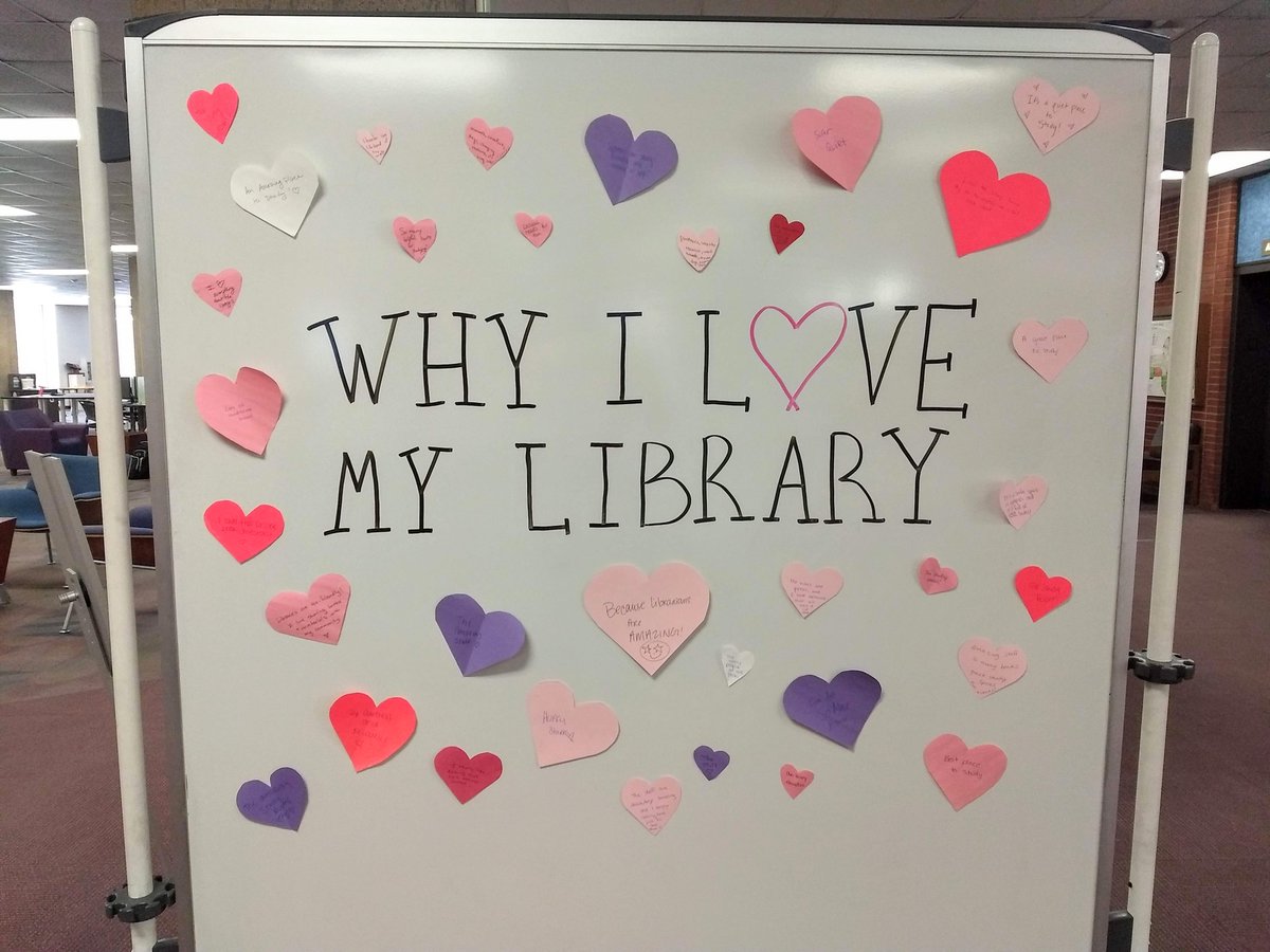 uwec_library's tweet image. Love is in the air💕

To celebrate this month of love, we are hosting a “Why I  ❤ My Library” display near the Main Desk. Fill out a paper heart with reasons why YOU love your library for a free piece of candy!

#UWEC #McIntyreLibrary #Library
