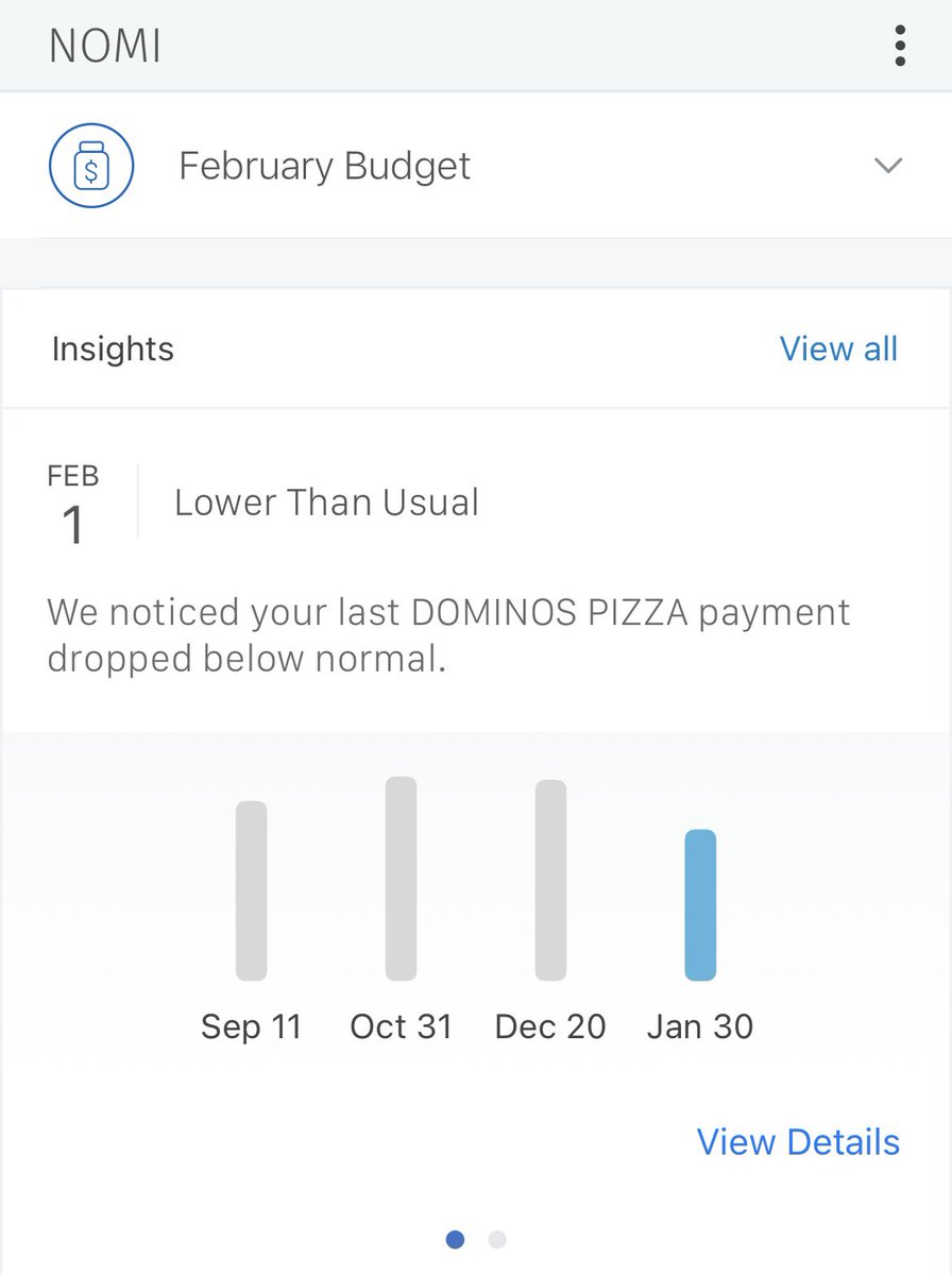 Currently at the point in this pandemic where my bank account has enough data points to create “insights” on my pizza consumption 💁🏼‍♀️

<a href="/dominos/">Domino's Pizza</a> #pieceofthepierewards