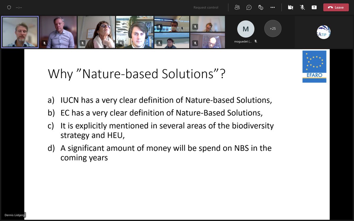 EATIP_eu's tweet photo. Interesting discussions this morning during the #EFARO webinar on #NatureBasedSolutions & #aquaculture with @EU_MARE & @univpaulvalery Clear benefits wrt. low trophic & IMTA approach & also for jobs, #foodsecurity & #blueeconomy. More to consider, so let's discuss! 🌊🐟🦪🐚🌱🇪🇺👍 https://t.co/q2c8Q1wPkt