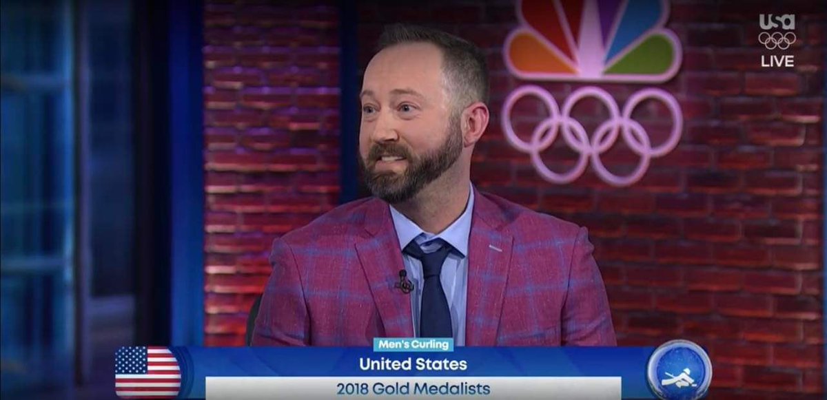 The most fun addition to our #curling partnerships surrounding the games is outfitting our good friend @tgeorge1323 for his new role as an <a href="/NBCOlympics/">NBC Olympics & Paralympics</a> Curling Commentator! 

From his 🥇 in 2018 to this new career, always great to work with friends!

📸 of 📺: <a href="/TeamCharLando/">CharLando 🥌</a>