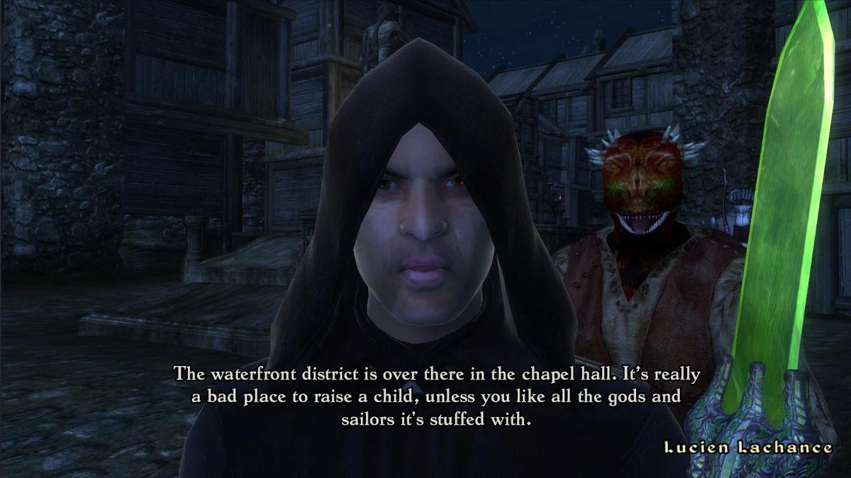 botnikstudios's tweet photo. There simply aren't enough guys who say things to you in video games. So we used to predictive text to create new dialogue for Elder Scrolls: Oblivion. https://t.co/4jSZFcuFQd