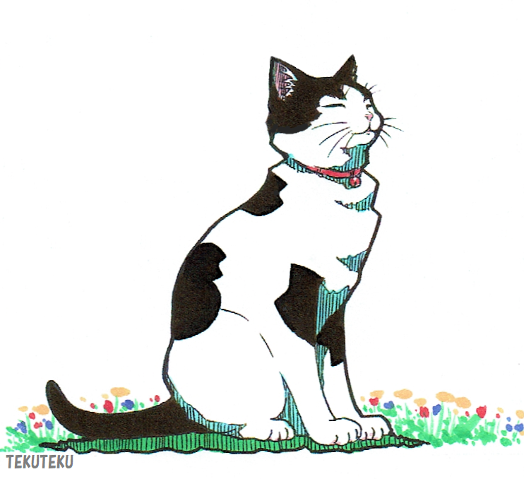「春は来るかにゃ🎶
 #猫好き 
 #illustration 
 #オリジナル」|TEKUTEKUのイラスト