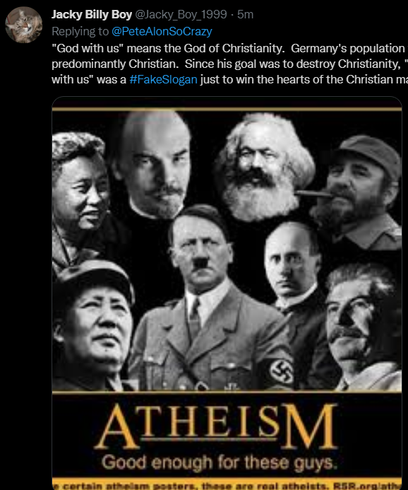 PeteAlonSoCrazy's tweet image. I always love when insecure theists blatantly lie and then just block the person because they know they are about to get absolutely destroyed.  Happens all the time.  #Christians #IntellectuallyDishonest.