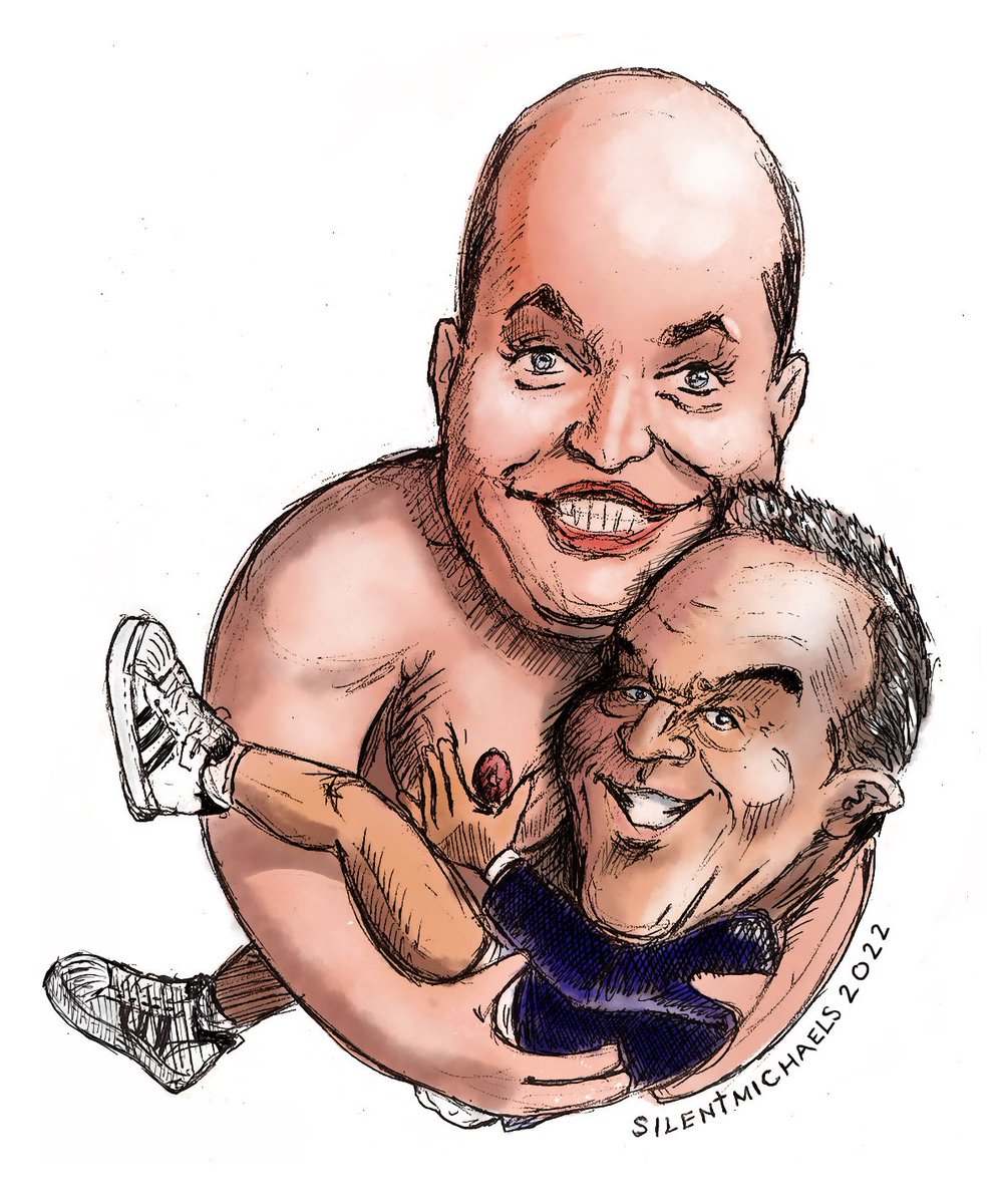 Silentmicdrop's tweet photo. @PlanetTyrus, as per your request! Baby @greggutfeld #wrestling in @brianstelter’s bosom! It’s a bit Nippy out! 😂🤣😂 https://t.co/EYEgTV9Ida