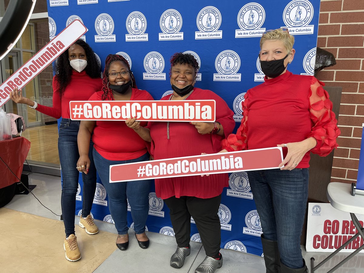 CityofColumbia's tweet photo. Look at some of our lovely ladies from Columbia Richland 911 Communications Center in red for #NationalGoRedDay!
Are you wearing red today? Share with us on our social media platforms ❣️
#WeAreColumbia #HeartHealth #GoRedColumbia #GoRedforWomen https://t.co/a99ZS9mBXv