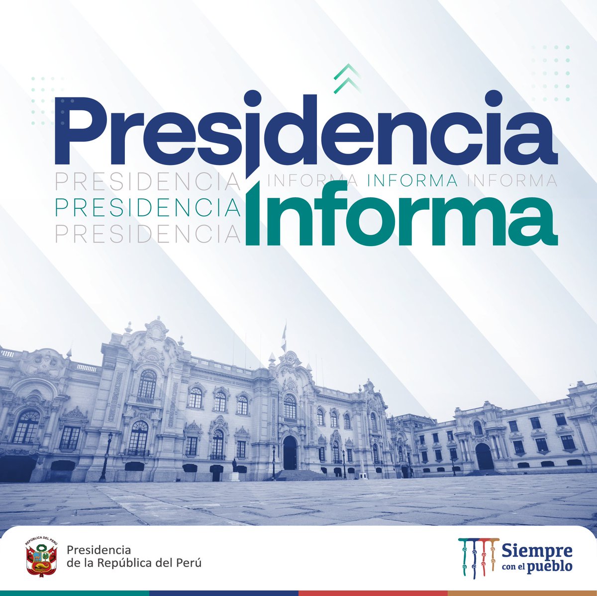 presidenciaperu's tweet photo. #PresidenciaInforma | El presidente de la República, @PedroCastilloTe, brindará un Mensaje a la Nación en las próximas horas. https://t.co/Au6yZ4xzYR