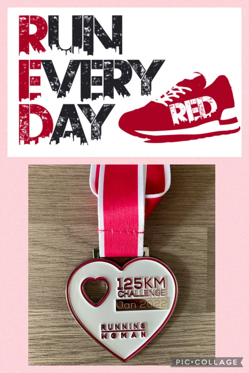 My 2021 in medals! 2021 I set myself the goal of completing 100k every month! Plus the odd half marathon 💪🏼 January 2022 was RED January (Run Every Day) which was ‘painstakingly’ smashed with a 125k medal in the bag. That’s me done now, back to running for running 🏃🏼‍♀️ #RW 🖤