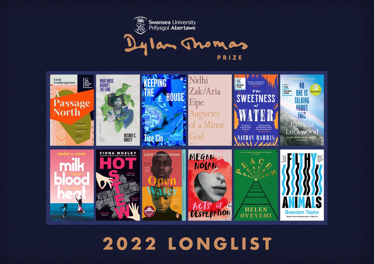 Yesterday the twelve titles that make up this year's 
@SwanseaUni  Dylan Thomas Prize longlist were announced. Here is a little about each book. #SUDTP22

halfmanhalfbook.co.uk/book-prizes/th…