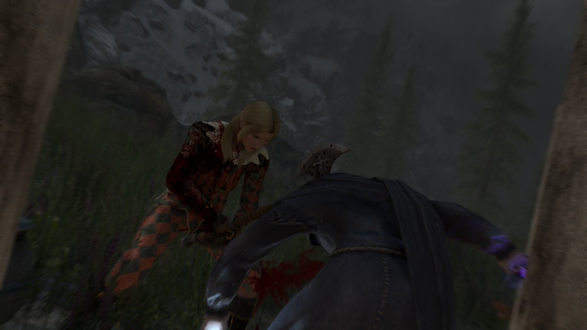 SkyrimWidow's tweet photo. Harley Quinn in Skyrim. Let chaos reign. https://t.co/1vMkEL0Zs0