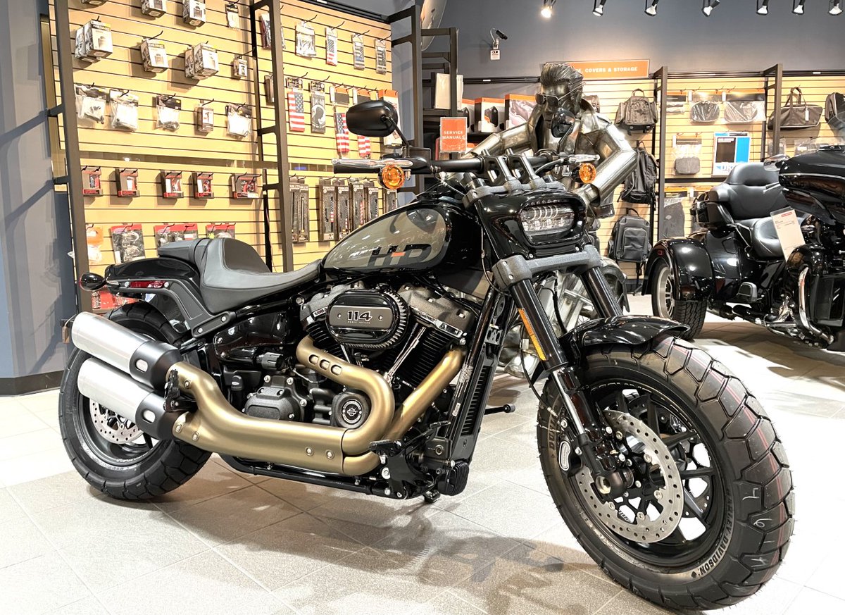 Come check out the all-new graphics on our Vivid Black 2022 FAT BOB 114