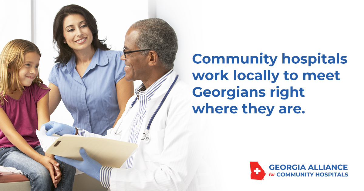 Did you know #Georgia's community hospitals go beyond providing acute care? You can access services like primary care, wellness programs, and even school immunization in your own community. Stand with us to keep your care close! bit.ly/35Nq7pz