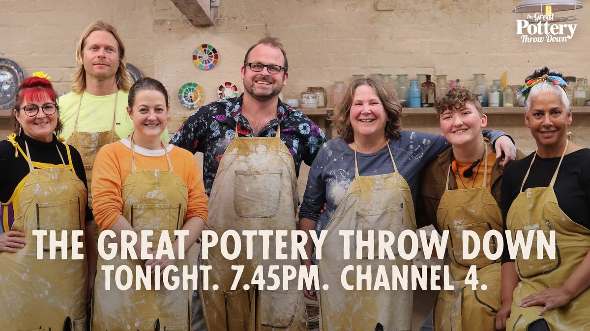 PotteryThrow's tweet photo. Swingin' into sixties week, pottery style.
Tune in tonight, 7.45pm on @Channel4. #potterythrowdown https://t.co/5MaHTCySgX