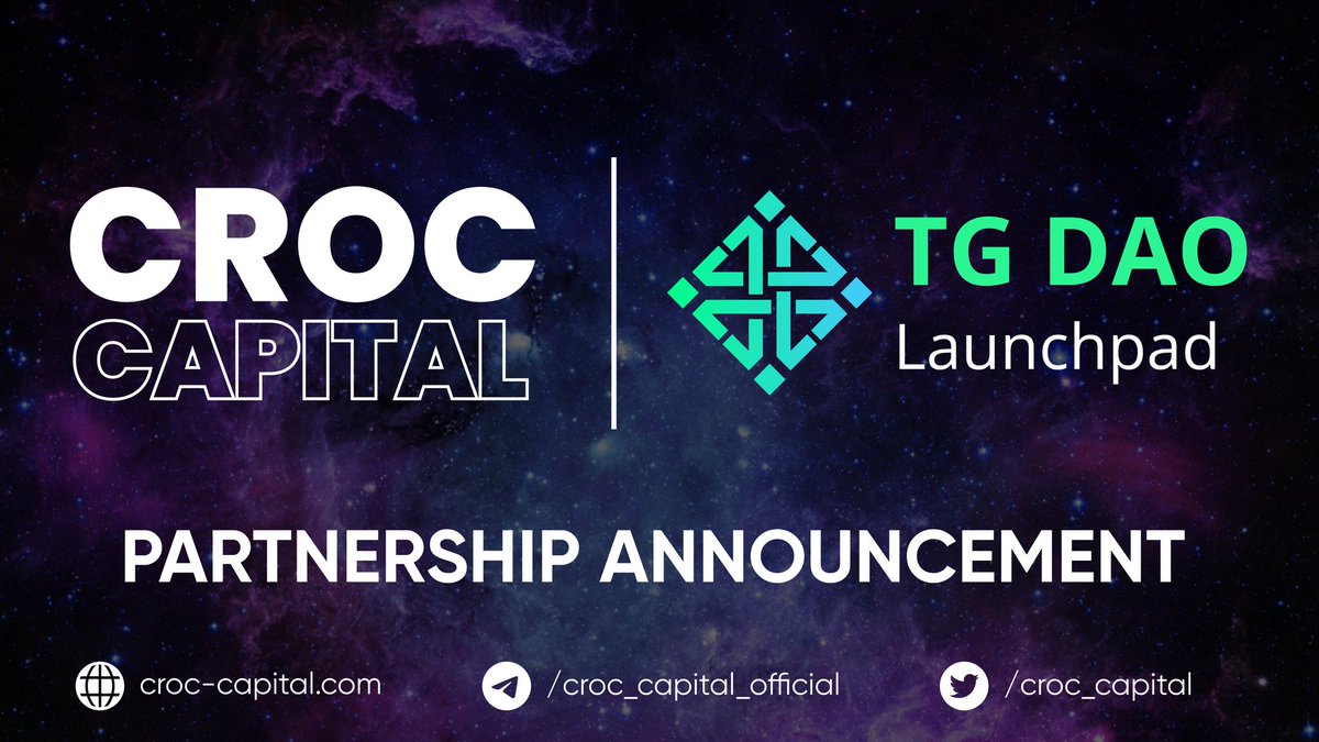 croc_capital's tweet photo. 📢 Partnership announcement!
🚀Croc Capital is now partnering with #TGDAO Launchpad — an Ecosystem for investing in conventional and crypto startups.
Follow them to stay tuned!

🔥@tgdaopad https://t.co/HGb8qBO1Dz