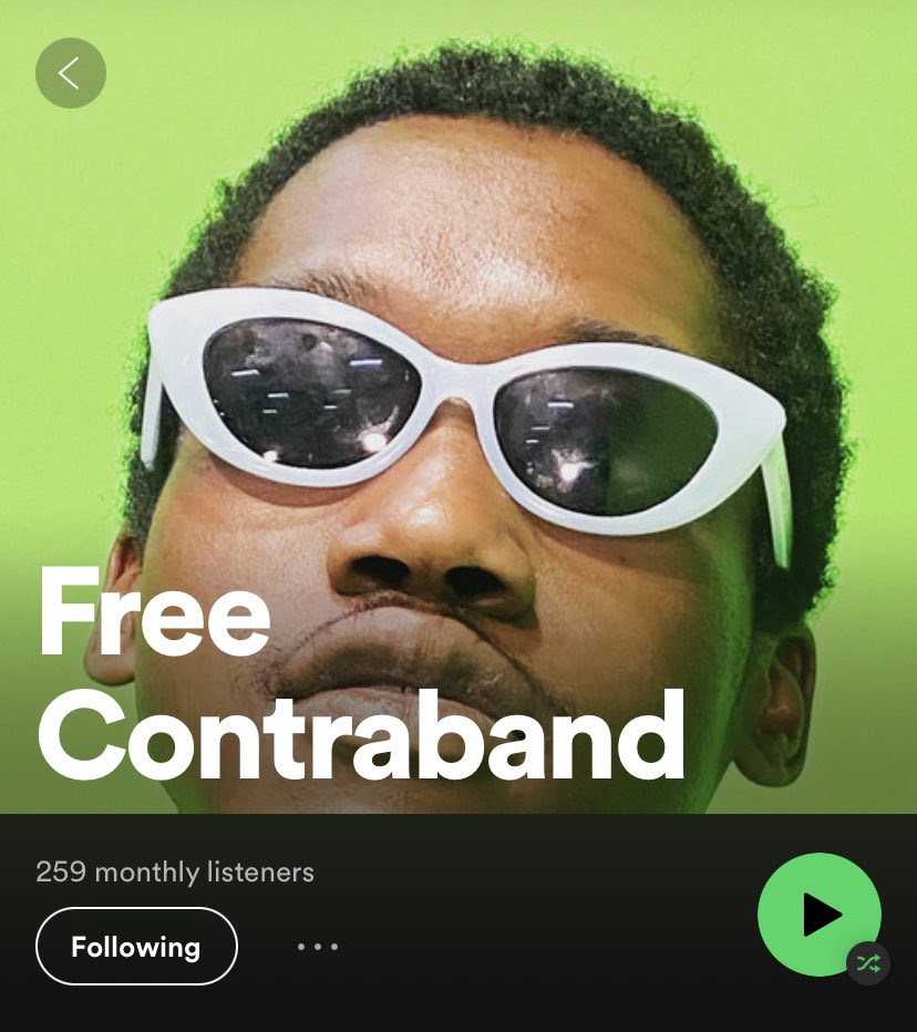 ATMSaint's tweet photo. Follow @Free_Contraband on Spotify 

Add us to your playlist 🏁🏁 https://t.co/N9Rr28Je8h