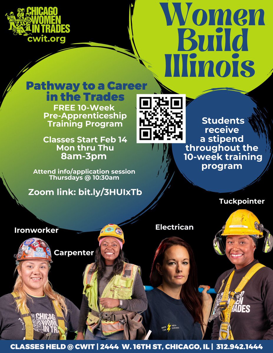 Great opportunity for women who want to join the skilled trades! Classes start Feb 14. #unionstrong💪