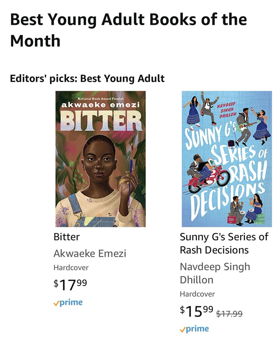 Look who’s an Amazon best book of the month!!! Support your local indies and libraries ❤️@lindentreereads #sunnygsseriesofrashdecisions @penguinteen  @fresnolibrary #fresyes #fridayvibes @NewLeafLiterary @PenguinClass