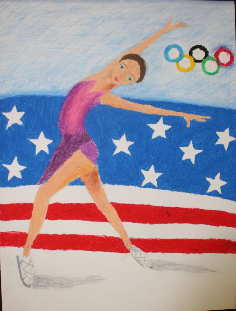 ICAF_org's tweet photo. The 2022 Winter Olympics is underway! Good luck to all the athletes competing. 
To celebrate the beginning of the games, here is some artwork from: 

Erna Chia (Age 13) from Michigan, USA
#BeijingWinterOlympics2022  #fridaymood https://t.co/pFz3zJ8c5T