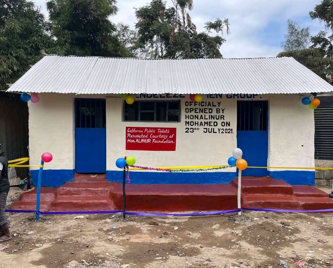 McShynne_Ke's tweet photo. How much do you think Alinur spent to renovate this toilet complete in Azimio colors and how much he would have spend to build a new one for the residents #FlippingBlue https://t.co/gj1FTOea6G